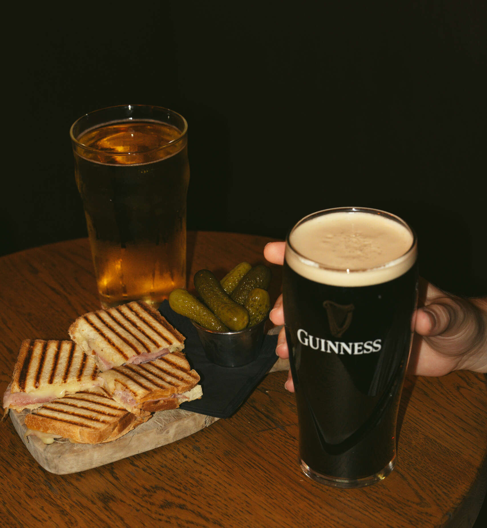 Croque et bière au Singe Vert Bordeaux
